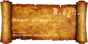 Manger Ágnes névjegykártya